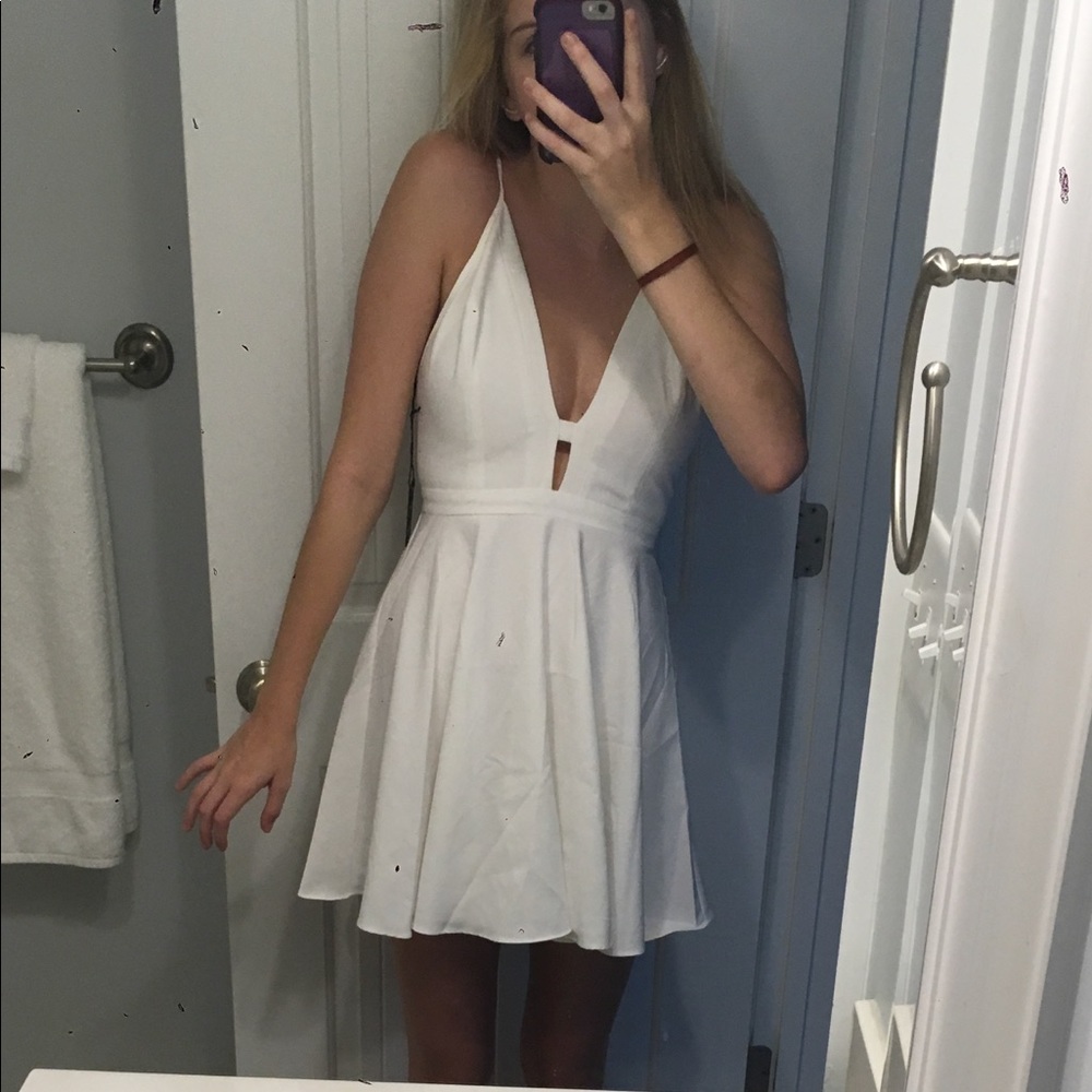 NBD naven twins white skater dress